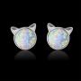 Unicorn Earrings for Girls, Hypoallergenic Fire Opal Stud Earrings ARSKRO S925 Sterling Silver with Gold Mini Tiny Cute Earring Jewelry Gifts for Kids Women