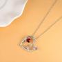 Birthday Gifts for Her Love Rose Heart Necklace Ruby Peridot Blue Sapphire Citrine Simulated Diamond Jewelry Sterling Silver