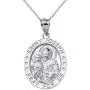 CaliRoseJewelry Sterling Silver Saint Joseph Pray for Us Oval Charm Pendant Necklace