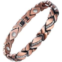 Jecanori Copper Bracelets for Women Magnetic for Arthritis Pain Relief~Effective Therapy for RSI&Carpal Tunnel~100% Pure Copper Crystal Bracelets~Jewelry Gift with Adjust Tool