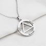 KUIYAI Unity Service Recovery Necklace AA Symbol Necklace Serenity Necklace Serenity Prayer Alcoholics Anonymous Jewelry