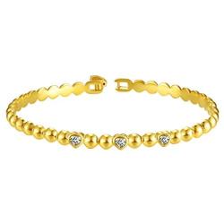 E 18K Gold Plated Bangles Bracelets for Women, Cubic Zirconia, Jewelry Gifts