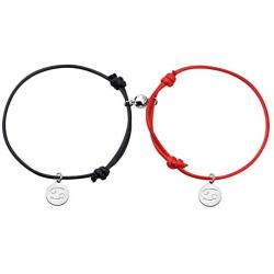 FAADBUK Magnetic Zodiac Bracelet Magnetic Zodiac Symbol Charm Bracelet Mutual Attraction Rope Braided Bracelet Gift for Couple Friend Wedding