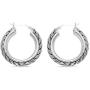 LeCalla Sterling Silver Jewelry Antique Byzantine Inspired Click-Top Hoop Earring for Women