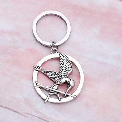 SEIRAA The Hunger Games Movie Jewelry Arrow Jewelry Bird with Arrow Circular Keychain for Movie Fans