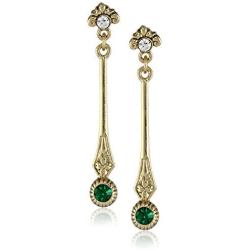 Downton Abbey Linear Crystal Post Top Drop Earrings
