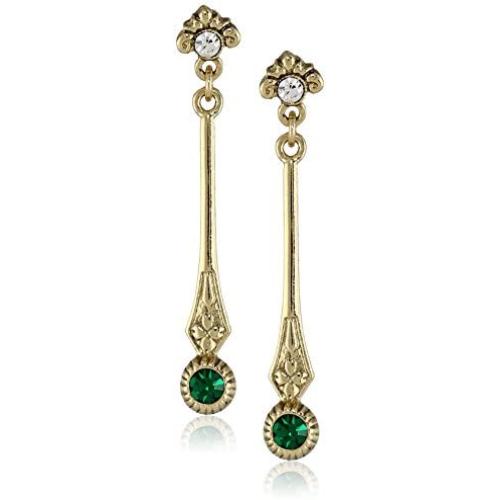 Downton Abbey Linear Crystal Post Top Drop Earrings