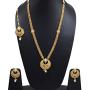 SANARA Indian Bollywood Traditional Gold Plated Crystal and Pearl Drop Made Bridal Designer Jewelry Gold Rani Haar Pendant Necklace Set for Women & Girl Wedding & Partywear Jewelry
