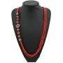 Bocar Long Multiple Row Handmade Beaded Resin Statement 36'' Necklace for Women (NK-10558)