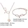 Dcfywl731 Stethoscope Inspired Necklace Bangle Bracelet Jewerly Set, Lariat Y Love Necklace for Doctors, Medical Student Jewelry, Nurse Heart Necklace (Rose Gold)