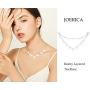 JOERICA 9 Pcs Dainty Layered Necklaces for Women Multilayer Adjustable Layering Choker Chain Necklaces Gold Plated Y Pendent Coin Bar Disc Necklaces Set