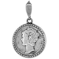 Sterling Silver Dime Bezel 18 mm Coins Prong Back Illusion Edge 10 cent Coin NOT Included