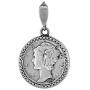 Sterling Silver Dime Bezel 18 mm Coins Prong Back Illusion Edge 10 cent Coin NOT Included