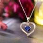 ✦Gifts for Mothers Day✦ Forever Love Heart Necklace Jewelry 18K White Gold/ Rose Gold Plated 925 Sterling Silver Birthstone Pendant Necklace with 5A Cubic Zirconia Birthday Gifts for Women and Girls