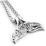 Warvik Totem Horned Deer Head Blue Opal Pendant Necklace Silver Color, Stainless Steel Jewelry Men Women Wheat Chain 20/28 Inch