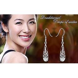 18k Gold Plate 925 Sterling Silver Vintage Filigree Dangle Earrings for Women