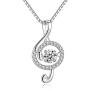 Musical Note Pendant Necklace Silver Cubic Zirconia Music Note Jewelry Gifts for Music Lover Women Girl 18 inches