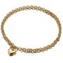 Heart Pendant Necklace and Bracelet Chain Set Gold Silver Stainless Steel Love Heart Pendant Choker Necklace with Toggle Clasp for Women Girls Gifts