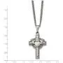Solid Stainless Steel Mens Celtic Irish Claddagh Cross Pendant Necklace Charm Chain - with Secure Lobster Lock Clasp 20'' Solid Stainless Steel Mens Celtic Irish Claddagh Cross Pendant Necklace Charm Chain - with Secure Lobster Lock Clasp 20''