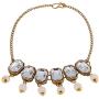 Efulgenz Fashion Chunky Crystal Oxidized Gold Statement Choker Necklace Earrings Bracelet Maangtikka Ring Set Costume Jewelry