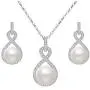 EleQueen 925 Sterling Silver CZ AAA Button Cream Freshwater Cultured Pearl Bridal Jewelry Necklace Earrings Set Ivory EleQueen 925 Sterling Silver CZ AAA Button Cream Freshwater Cultured Pearl Bridal Jewelry Necklace Earrings Set Ivory