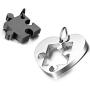 Cupimatch Couples Necklace 2 Pieces Stainless Steel Love Heart Puzzle Matching Pendant, Chain Included