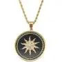 Moca Jewelry Hip-Hop Sun Flower Pendant Stainless Steel Chain Rhinestone Crystal Necklace for Men Women Moca Jewelry Hip-Hop Sun Flower Pendant Stainless Steel Chain Rhinestone Crystal Necklace for Men Women