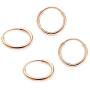 SOLIDGOLD - 14K Endless Gold 12mm Infinity Hoop Sleeper Earrings 2-3 Pair Set | Yellow, Rose & White Gold