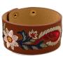 L&N Rainbery Bohemia Embroidery Flower Cuff Bracelet Female Fashion Wide PU Leather Bracelets & Bangles Women Jewelry