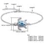 Blue Opal Sea Turtle Bracelet Sterling Silver Bracelets Jewelry For Women Gifts New Version 4 Level Adjustable Bracelet