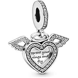 Annmors Love Heart Charm fits Pandora Charms Bracelets for Woman-925 Sterling Silver Dangle Pendant Bead,Girl Jewelry Beads Gifts for Women Bracelet&Necklace