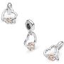 MiniJewelry fit Pandora Love Heart Charm for Bracelets Sterling Silver Dangle Charms Cubic Zirconia Heart Beads