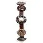 Rosemarie & Jubalee Womens Western Style Concho With Semi Precious Howlite Stone Genuine Leather Statement Buckle Bracelet Rosemarie & Jubalee Womens Western Style Concho With Semi Precious Howlite Stone Genuine Leather Statement Buckle Bracelet