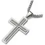 COOLSTEELANDBEYOND Men Women Large Stainless Steel Cross Pendant Necklace with Cubic Zirconia, 30 inch Wheat Chain COOLSTEELANDBEYOND Men Women Large Stainless Steel Cross Pendant Necklace with Cubic Zirconia, 30 inch Wheat Chain