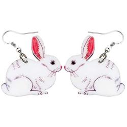 WEVENI Acrylic Easter Egg Bunny Rabbit Hare Earrings Dangle Drop Lovely Pet Jewelry For Women Girls Nice Gift