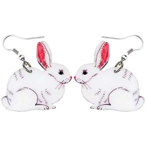 WEVENI Acrylic Easter Egg Bunny Rabbit Hare Earrings Dangle Drop Lovely Pet Jewelry For Women Girls Nice Gift WEVENI Acrylic Easter Egg Bunny Rabbit Hare Earrings Dangle Drop Lovely Pet Jewelry For Women Girls Nice Gift