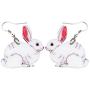 WEVENI Acrylic Easter Egg Bunny Rabbit Hare Earrings Dangle Drop Lovely Pet Jewelry For Women Girls Nice Gift