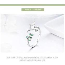 Lorrifal 925 Sterling Silver with AAA CZ Cubic-zirconia Open Adjustable Statement Ring Special Jewelry Gifts for Women Girls