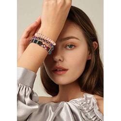 Finrezio 15-20 Pcs Braided Bracelet Set Women Men Beads Leather Wristbands Boho Ethnic Tribal Linen Hemp Cords Wrap Bracelets String Handmade Jewelry