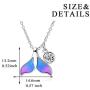 WINNICACA 925 Sterling Silver Ocean Jewelry Created Opal Cute Turtle/Dolphin/Jellyfish/Octopus/Conch/Mermaid Necklace for Woemn Birthday Gifts for Girls