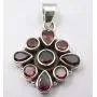SilverStarJewel Natural Red Drop, Round Garnet Pendant 1.3'' 925 Sterling Silver Ladies Stone SilverStarJewel Natural Red Drop, Round Garnet Pendant 1.3'' 925 Sterling Silver Ladies Stone