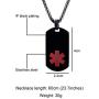 MZZJ Custom Allergy Medical Alert ID Jewelry Military Army Style Quality Stainless Steel Dog Tag Pendant Necklace for Men Women,Free Chain 24''-26''-28''-30''