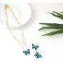 Butterfly Pendant Necklace Earrings Set Fashion Choker Necklaces Jewelry Gift For Women Girls