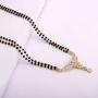 Zephyrr Jewelry Mangalsutra AD Pendent Neclace for Women/Wife Black and Golden Floral Design Indian Jewelry Casual/Party/DailyWear