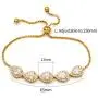 WeimanJewelry Cubic Zirconia CZ Wedding Bridal Pear Cut Adjustable Teardrop Chain Bracelet for Women Lady