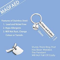 MAOFAED Sobriety Anniversary Keychain Sobriety Gift AA NA Recovery Jewelry Clean and Sober Encouragement Gift