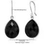 Gem Stone King 925 Sterling Silver Black Onyx Dangle Earrings 13.00 Cttw Gemstone Birthstone Pear Shape 16X12MM