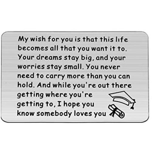 TIIMG Graduation Gift Inspirational High School College Graduation Gift for Daughter Son Boys Girls Men Women Wallet Insert Card Gift for Graduate