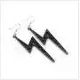 Black Crystal Lightning Dangle Hook Earrings for 80s90s Party Women Girl