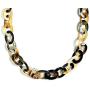 Bling Jewelry Earth Tone Brown Handmade Natural Buffalo Horn Long Oval Link Chain Necklace for Women 40 Inches